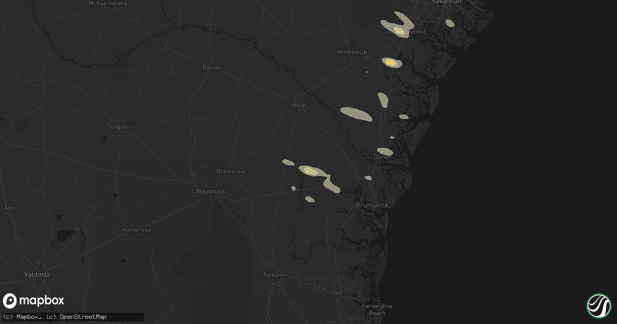 Hail map in Hortense, GA on July 29, 2026
