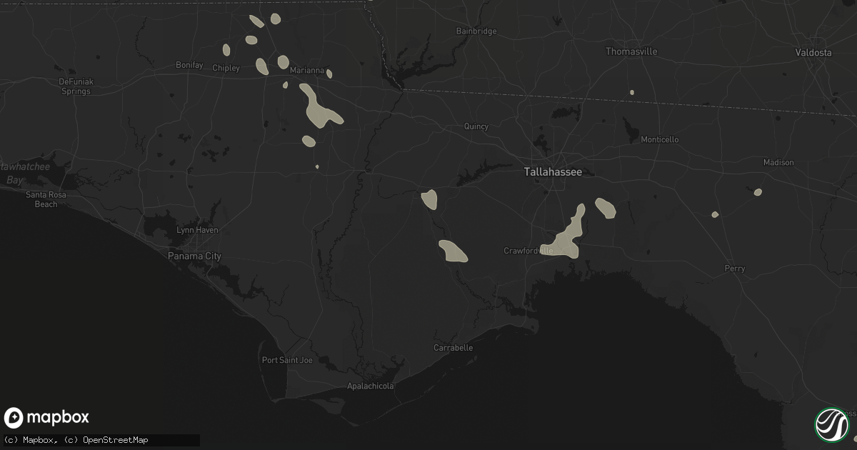 Hail map in Hosford, FL on July 29, 2026