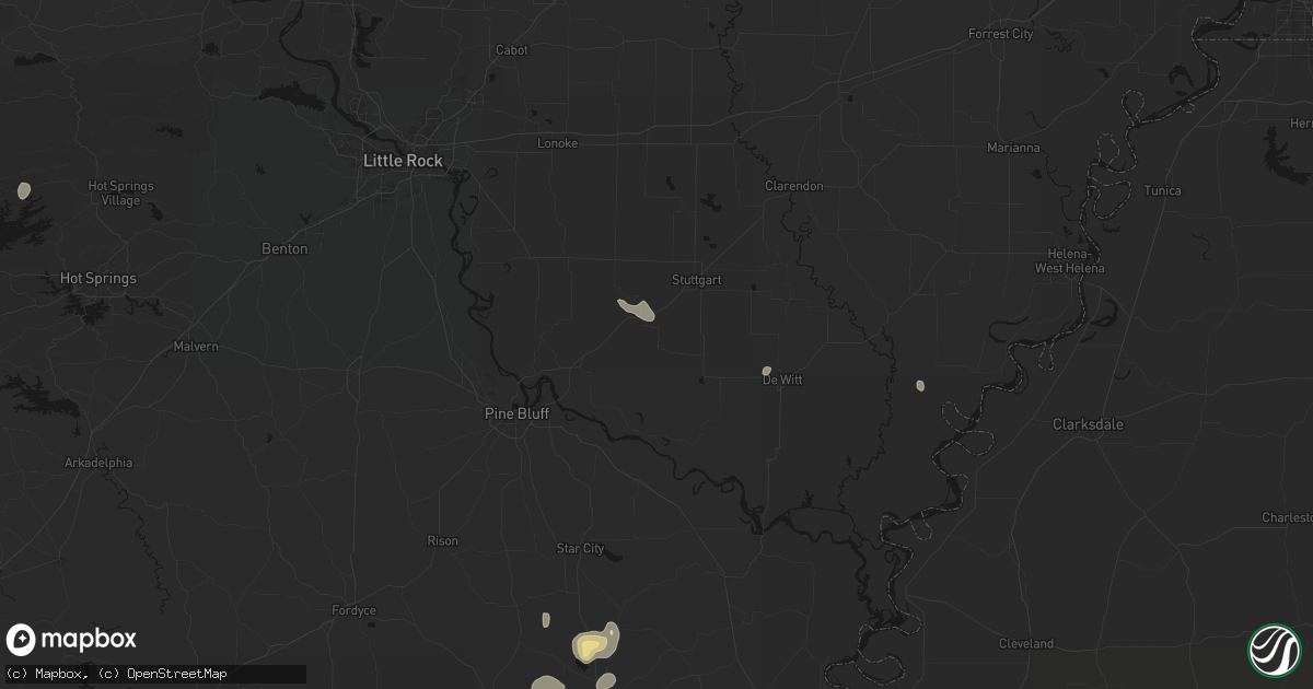 Hail map in Humphrey, AR on July 29, 2026