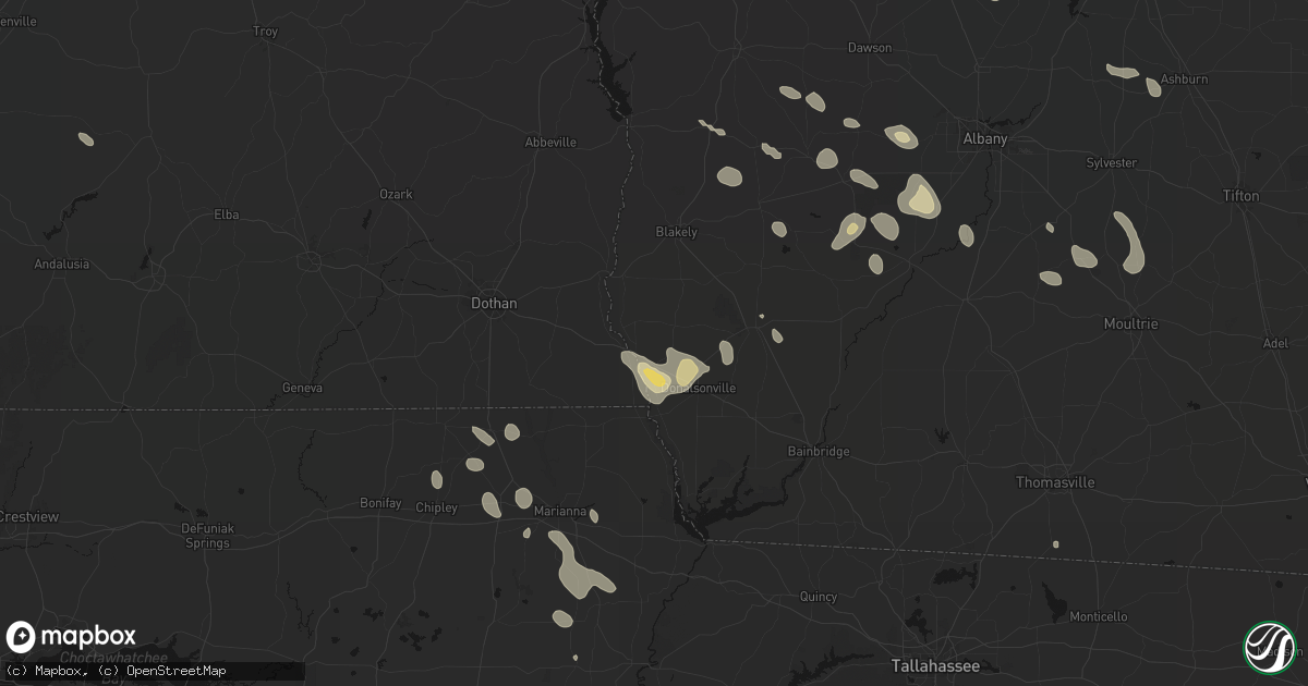 Hail map in Jakin, GA on July 29, 2026
