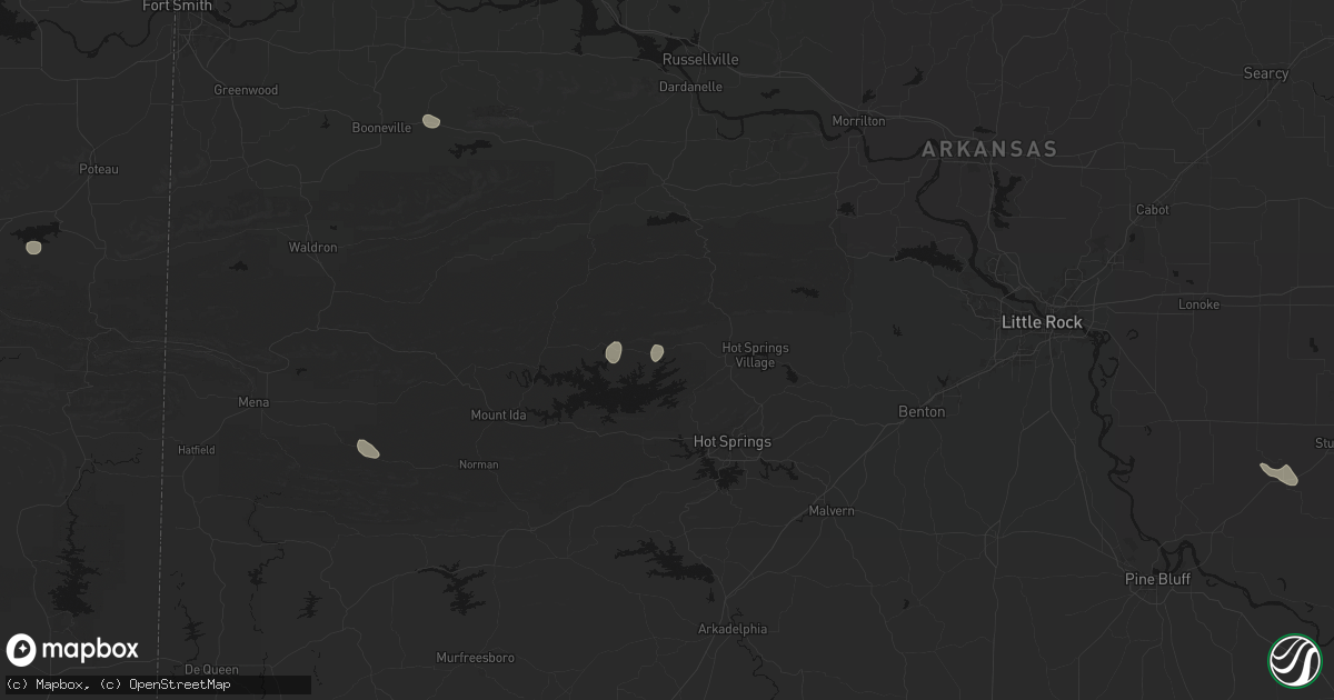 Hail map in Jessieville, AR on July 29, 2026