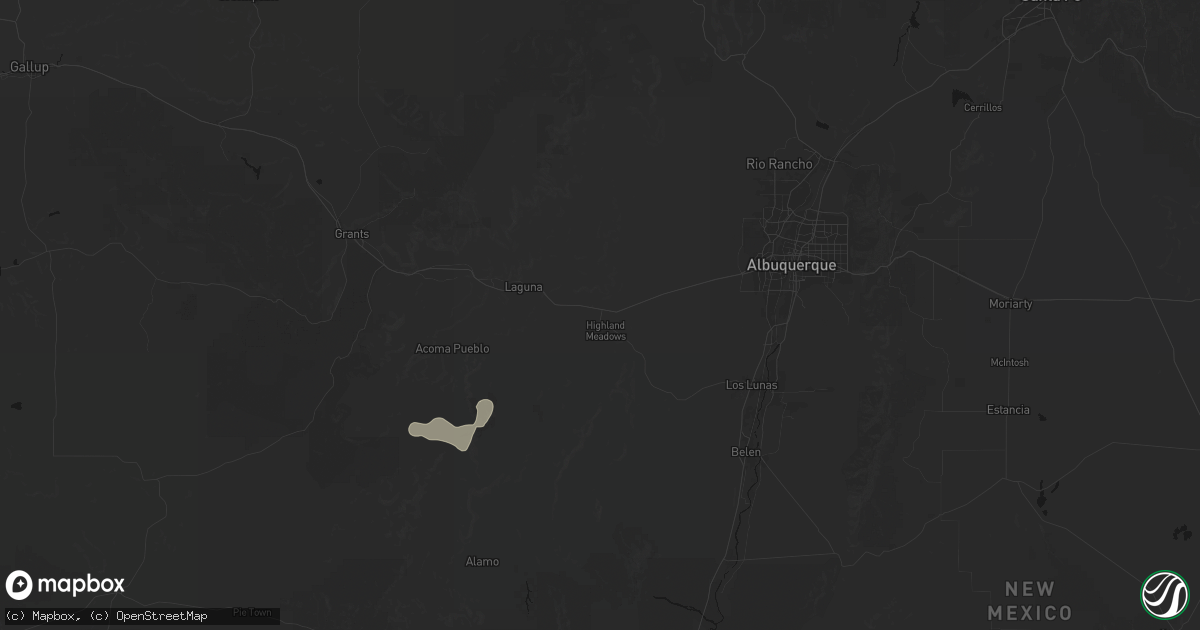 Hail map in Laguna, NM on July 29, 2026
