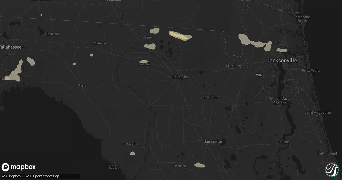 Hail map in Lake City, FL on July 29, 2026