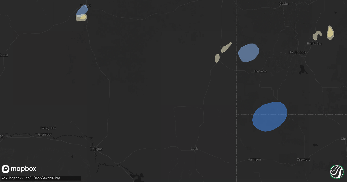 Hail map in Lance Creek, WY on July 29, 2026