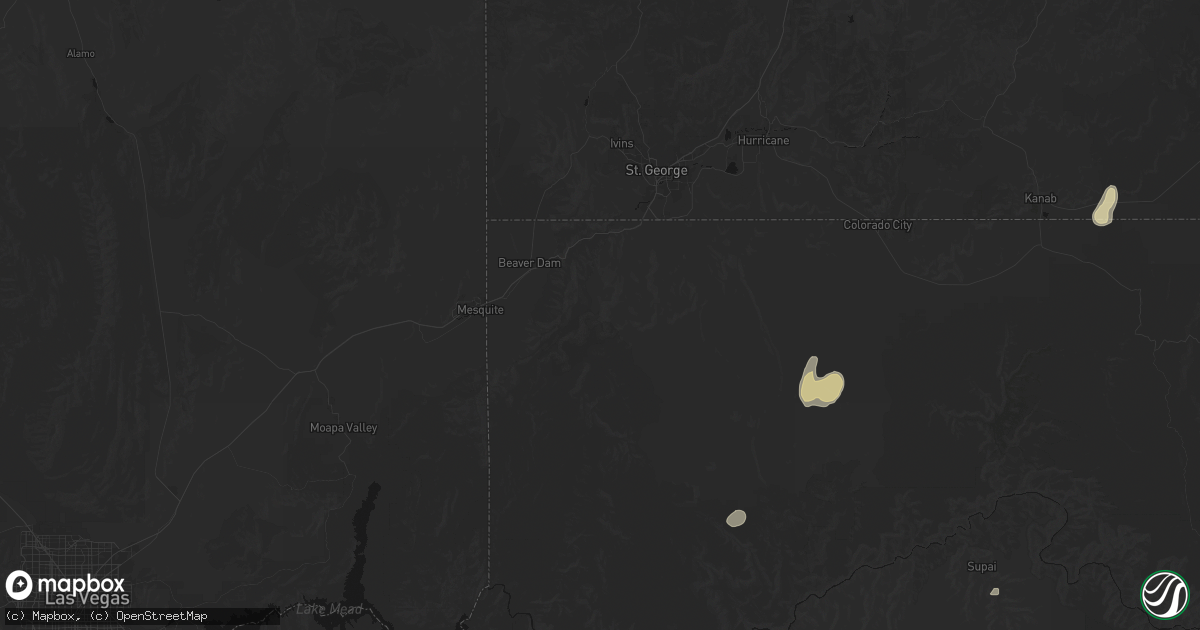 Hail map in Littlefield, AZ on July 29, 2026