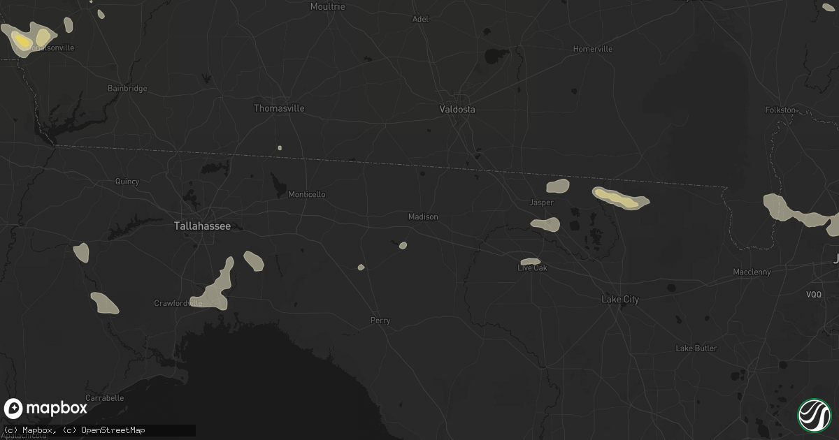 Hail map in Madison, FL on July 29, 2026