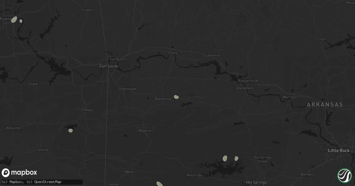 Hail map in Magazine, AR on July 29, 2026