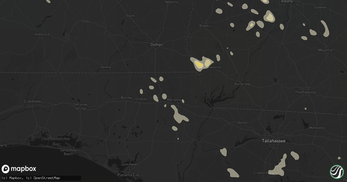 Hail map in Marianna, FL on July 29, 2026