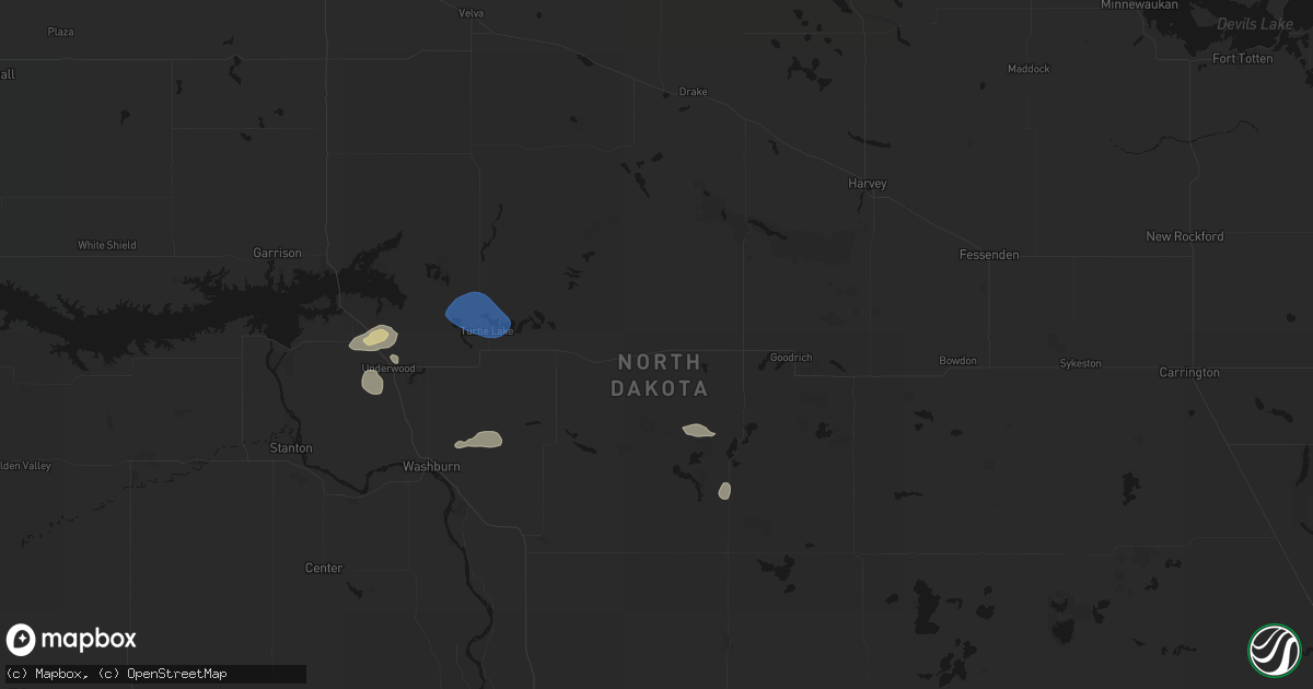Hail map in Mcclusky, ND on July 29, 2026
