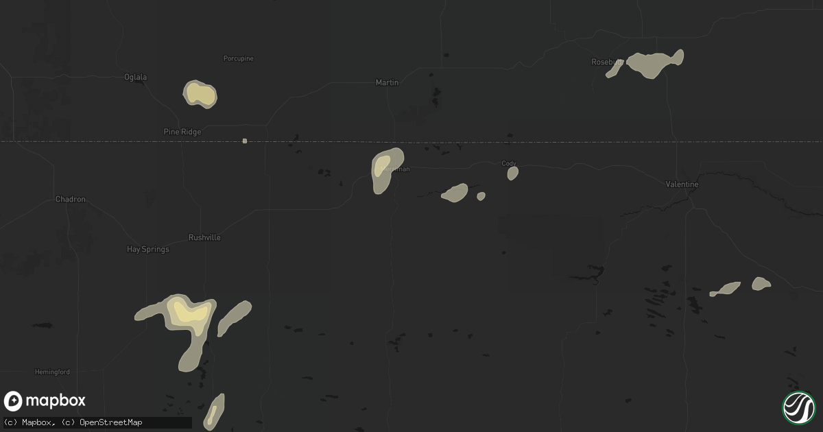 Hail map in Merriman, NE on July 29, 2026