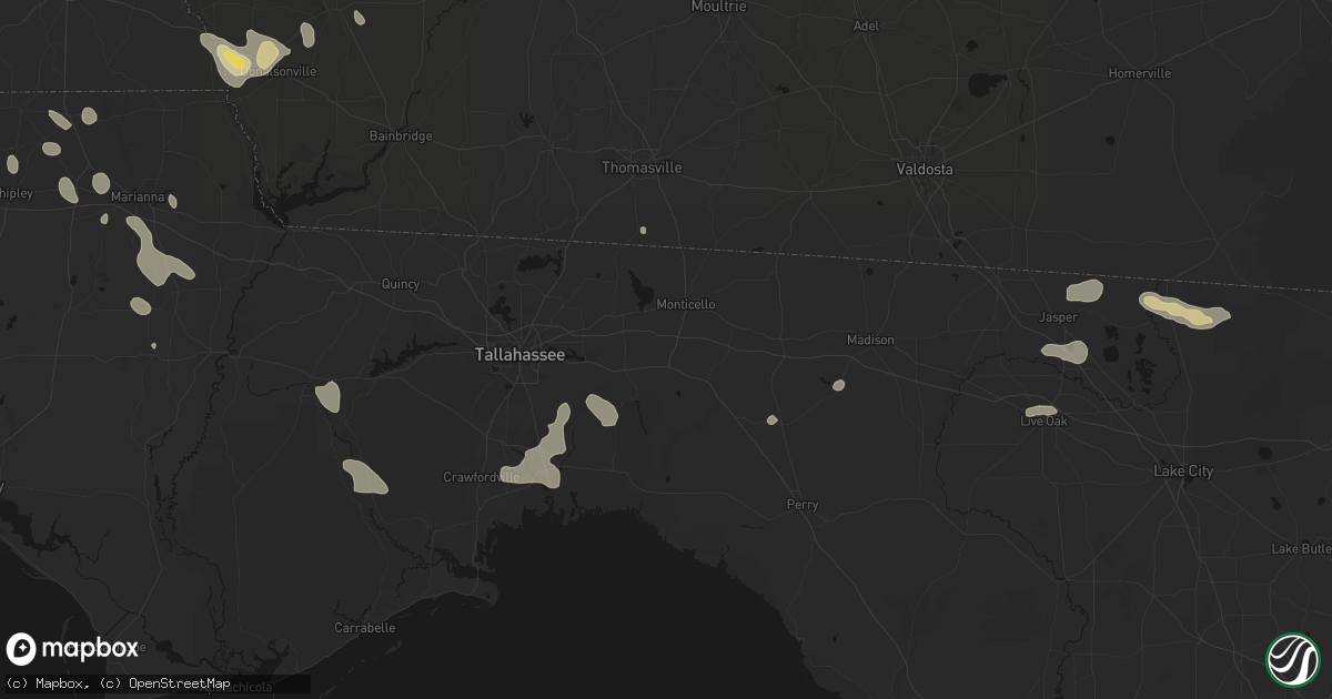 Hail map in Monticello, FL on July 29, 2026