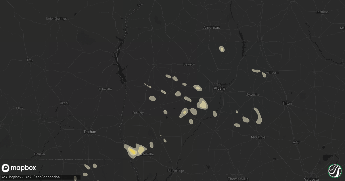 Hail map in Morgan, GA on July 29, 2026
