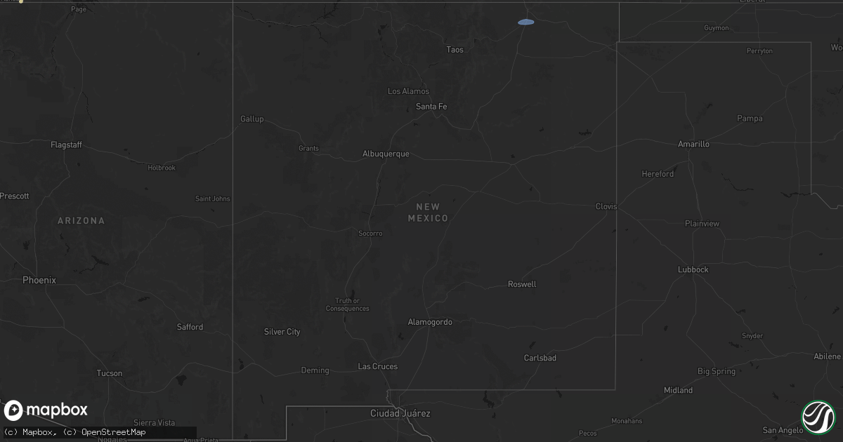 Hail map in New Mexico on July 29, 2026