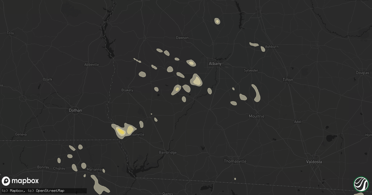 Hail map in Newton, GA on July 29, 2026