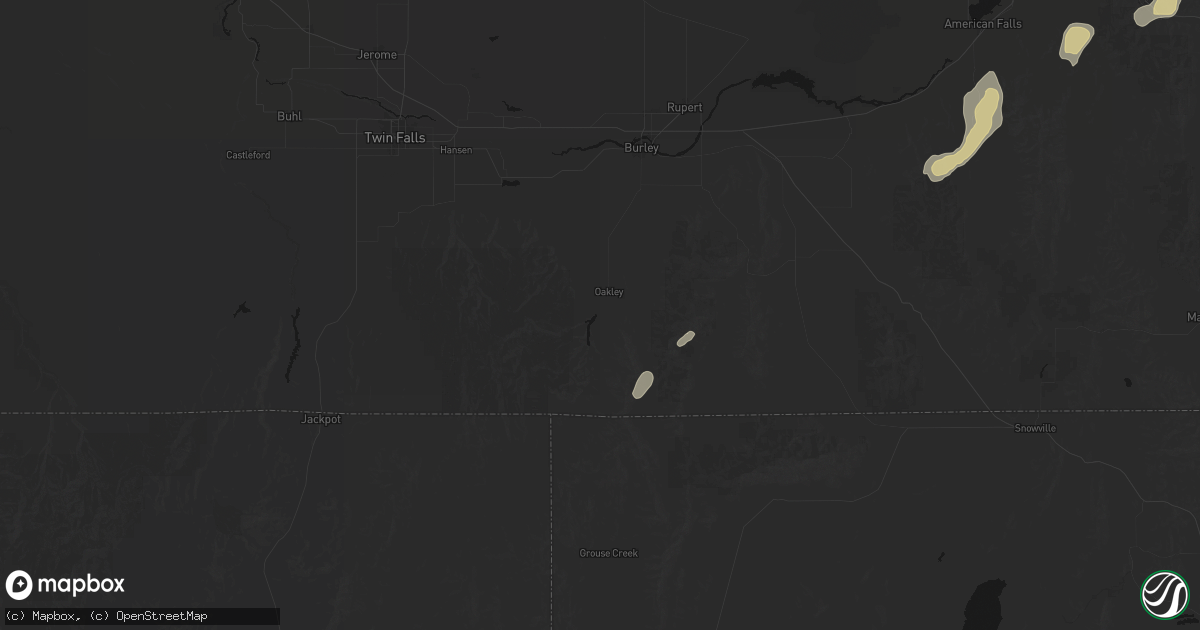 Hail map in Oakley, ID on July 29, 2026