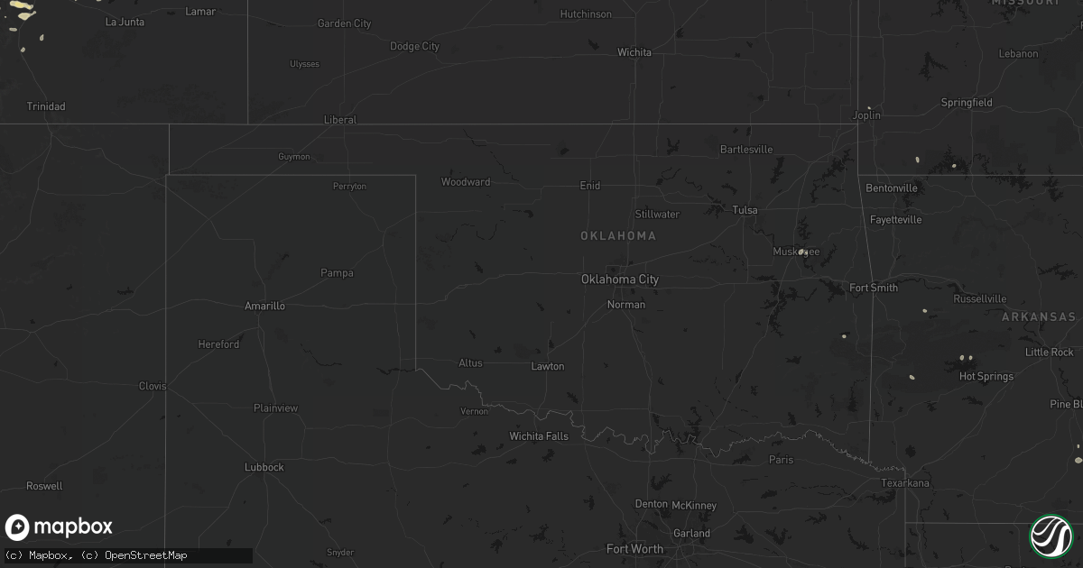 Hail map in Oklahoma on July 29, 2026
