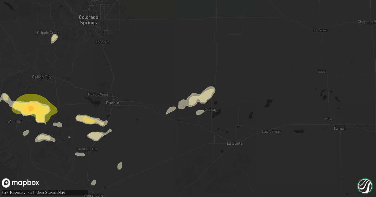 Hail map in Olney Springs, CO on July 29, 2026