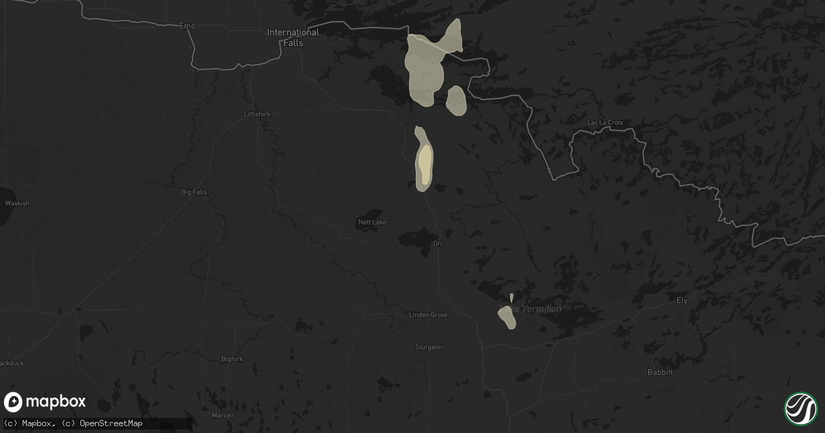 Hail map in Orr, MN on July 29, 2026