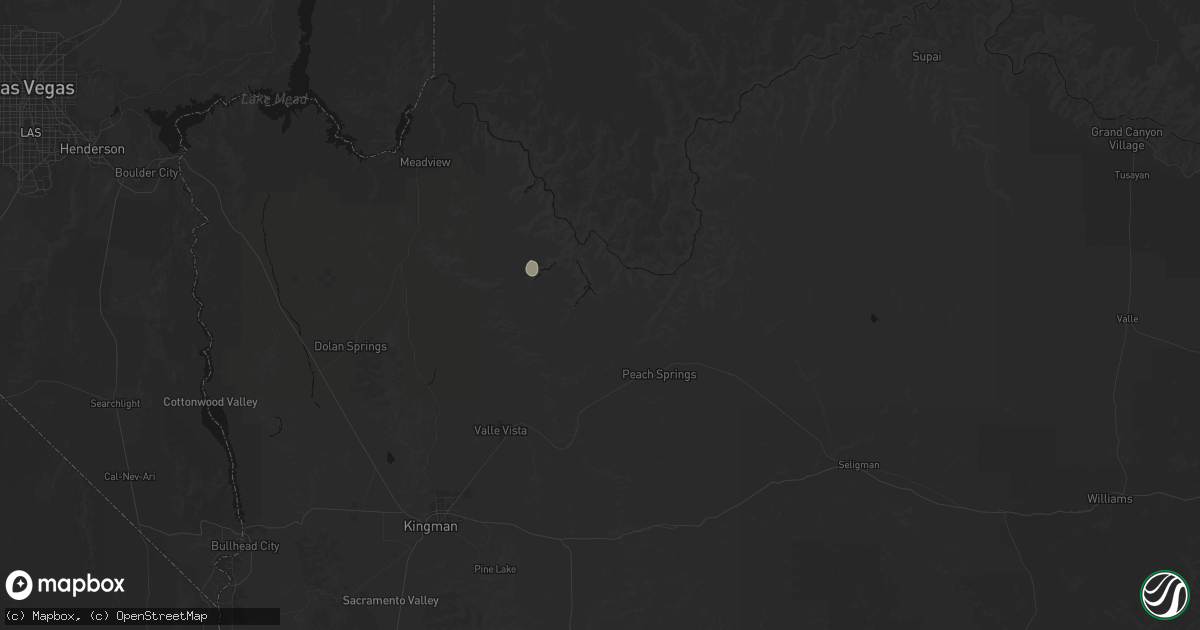 Hail map in Peach Springs, AZ on July 29, 2026