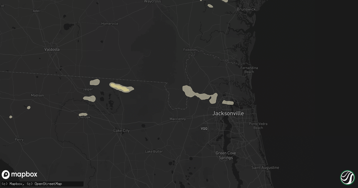 Hail map in Saint George, GA on July 29, 2026