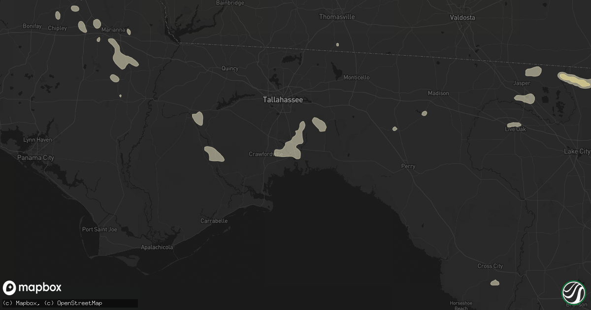 Hail map in Saint Marks, FL on July 29, 2026