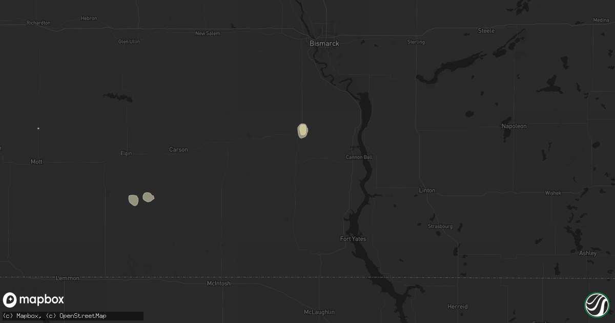 Hail map in Solen, ND on July 29, 2026