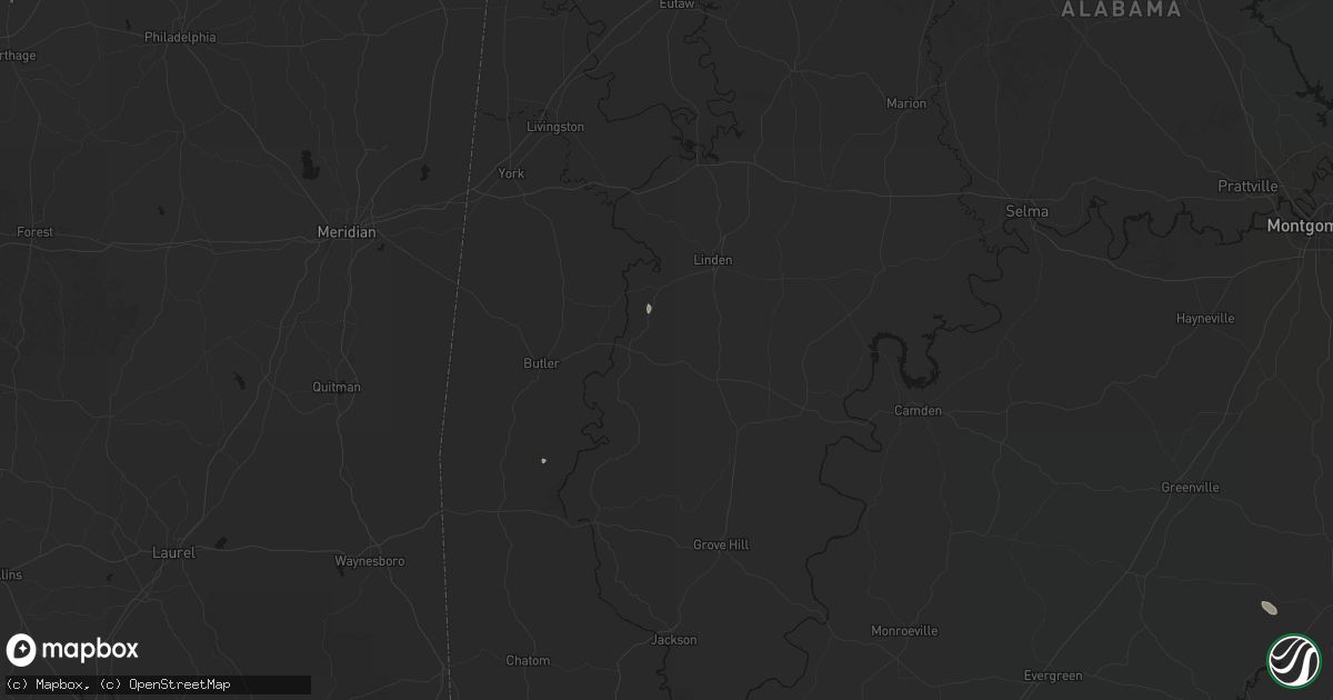 Hail map in Sweet Water, AL on July 29, 2026