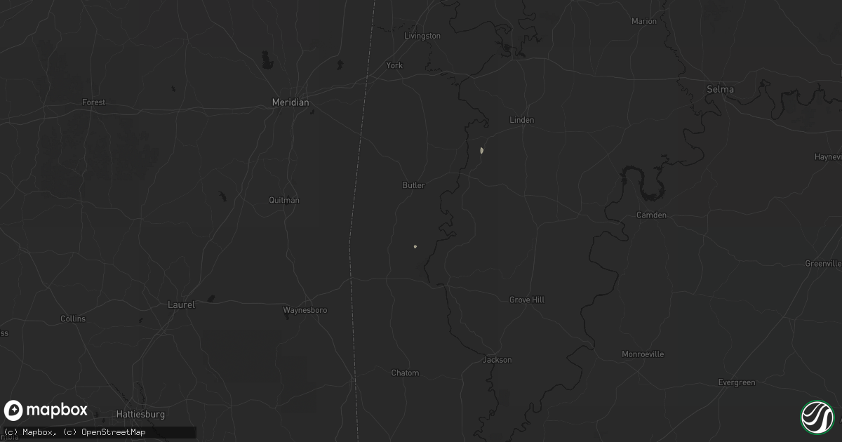 Hail map in Toxey, AL on July 29, 2026