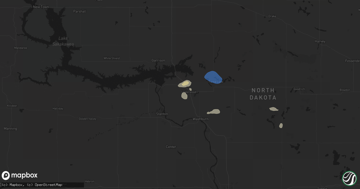 Hail map in Underwood, ND on July 29, 2026