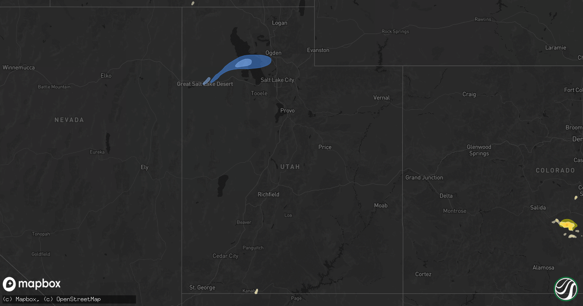 Hail map in Utah on July 29, 2026