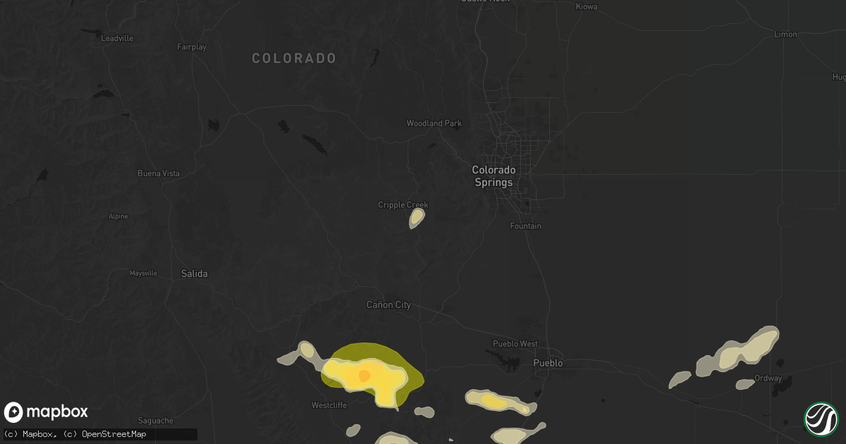 Hail map in Victor, CO on July 29, 2026
