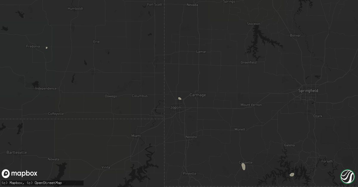 Hail map in Webb City, MO on July 29, 2026