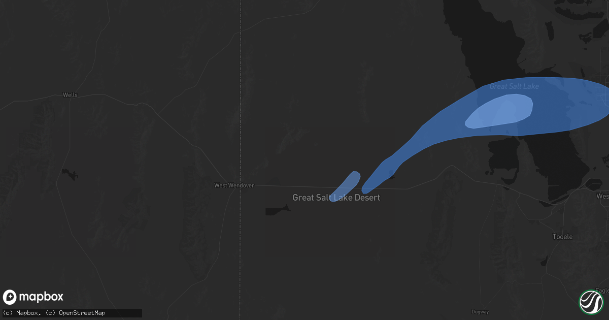 Hail map in Wendover, UT on July 29, 2026
