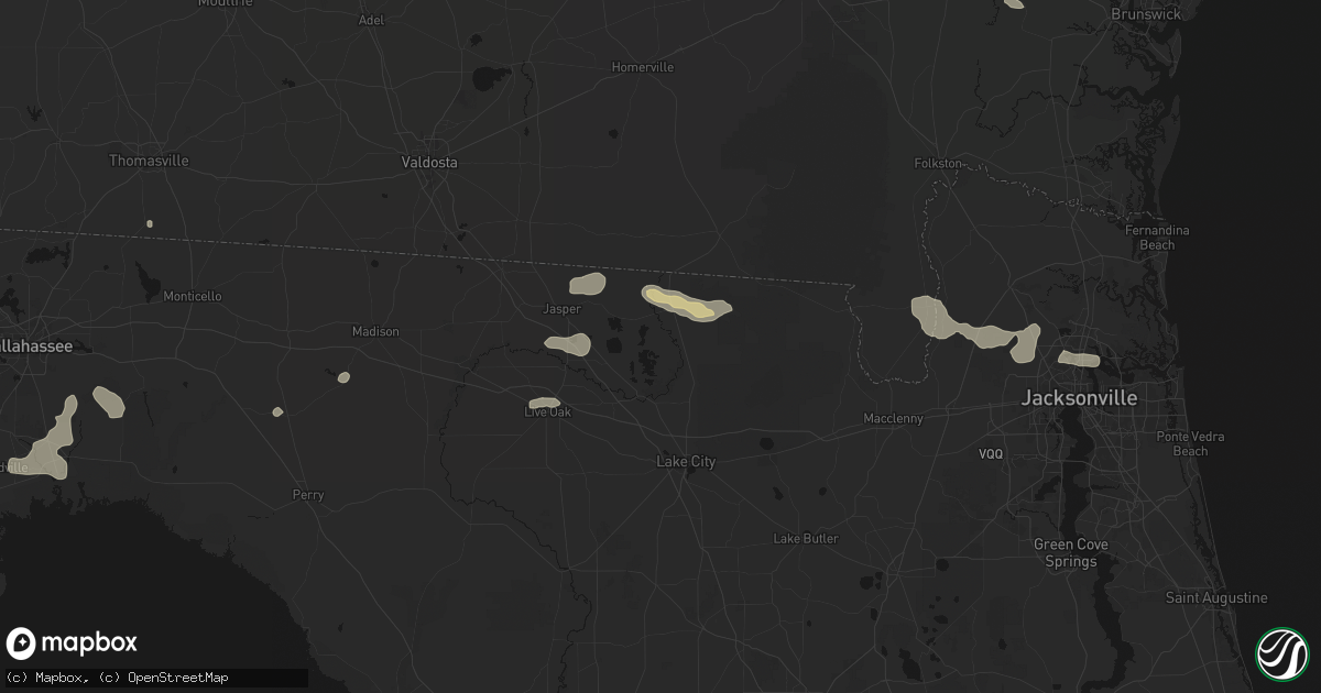 Hail map in White Springs, FL on July 29, 2026