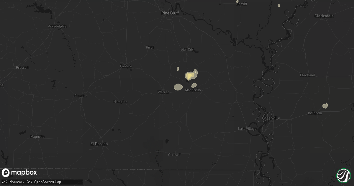 Hail map in Wilmar, AR on July 29, 2026