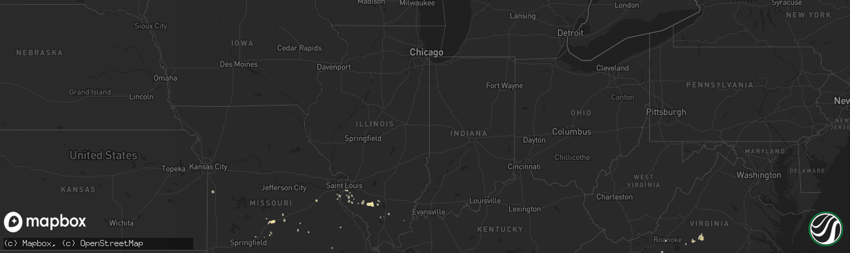 Hail map in Illinois on July 30, 2011