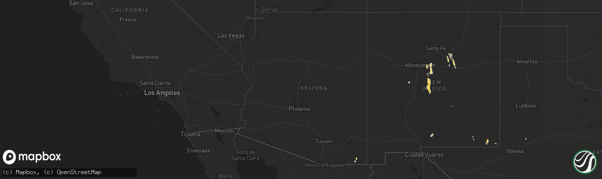 Hail map in Arizona on July 30, 2014