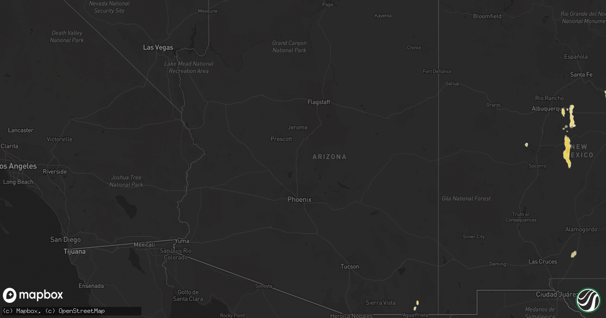 Hail map in Arizona on July 30, 2014