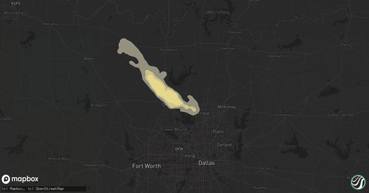 Hail map in Aubrey, TX on July 30, 2014