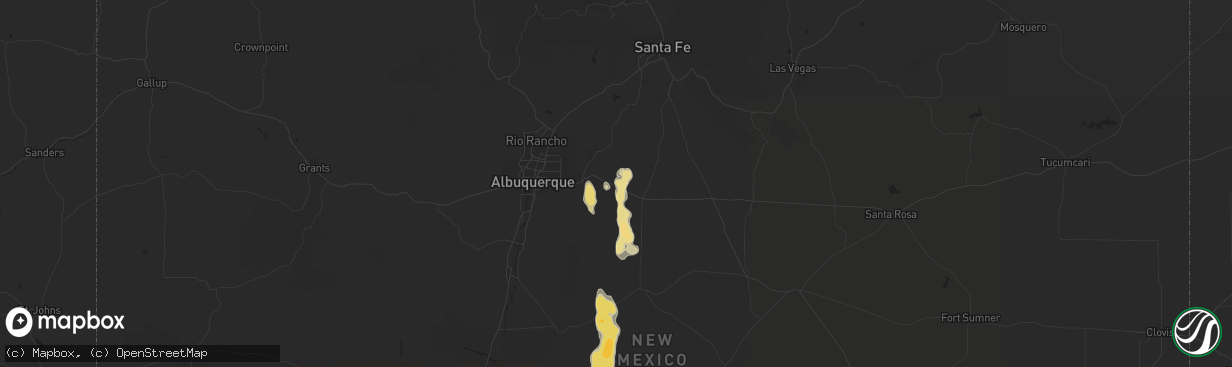 Hail map in Edgewood, NM on July 30, 2014