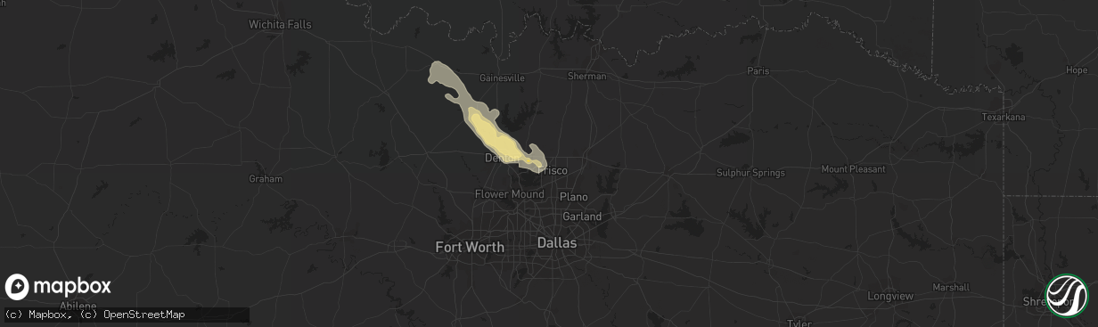 Hail map in Frisco, TX on July 30, 2014