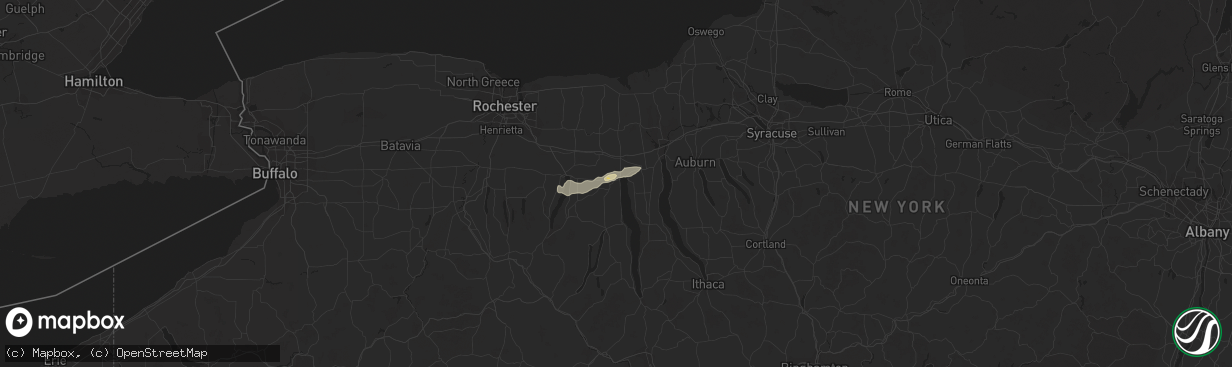 Hail map in Geneva, NY on July 30, 2014