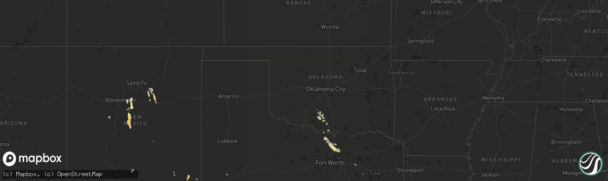 Hail map in Oklahoma on July 30, 2014