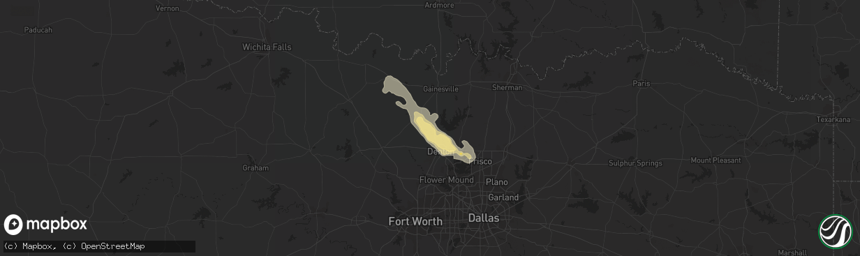 Hail map in Sanger, TX on July 30, 2014