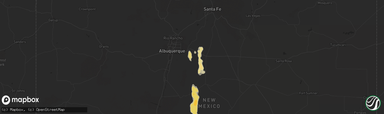 Hail map in Tijeras, NM on July 30, 2014