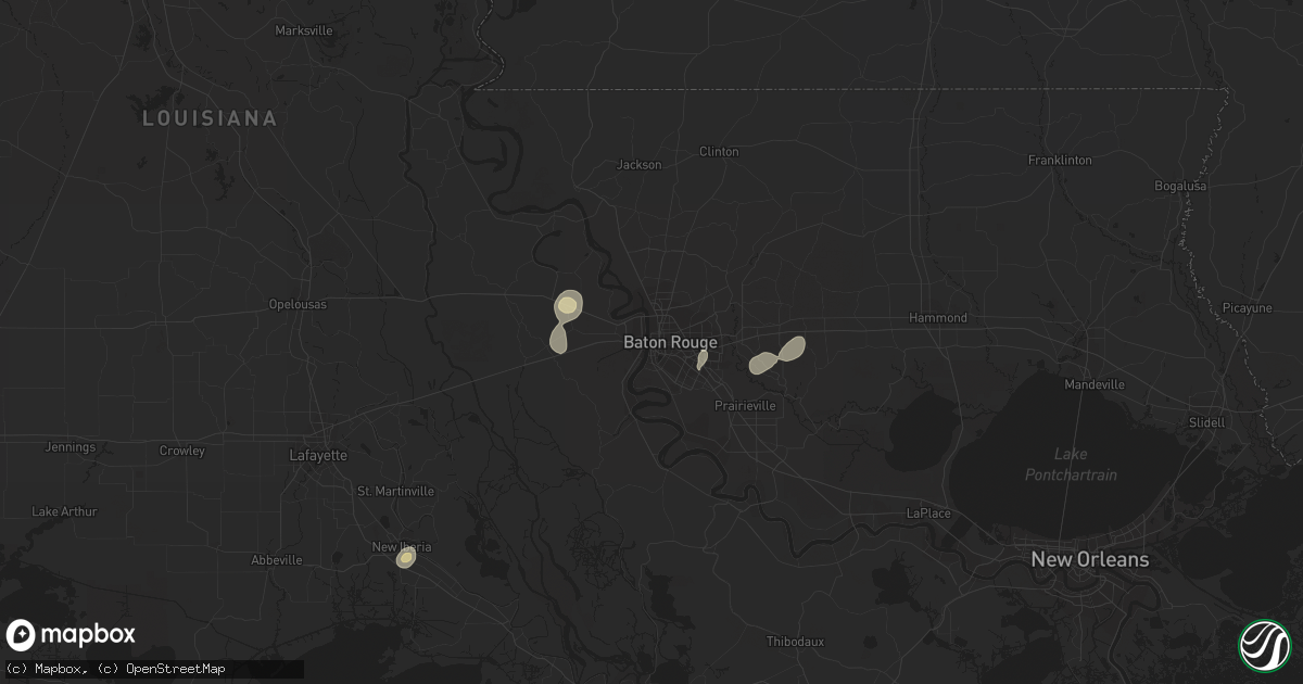 Hail map in Baton Rouge, LA on July 30, 2015