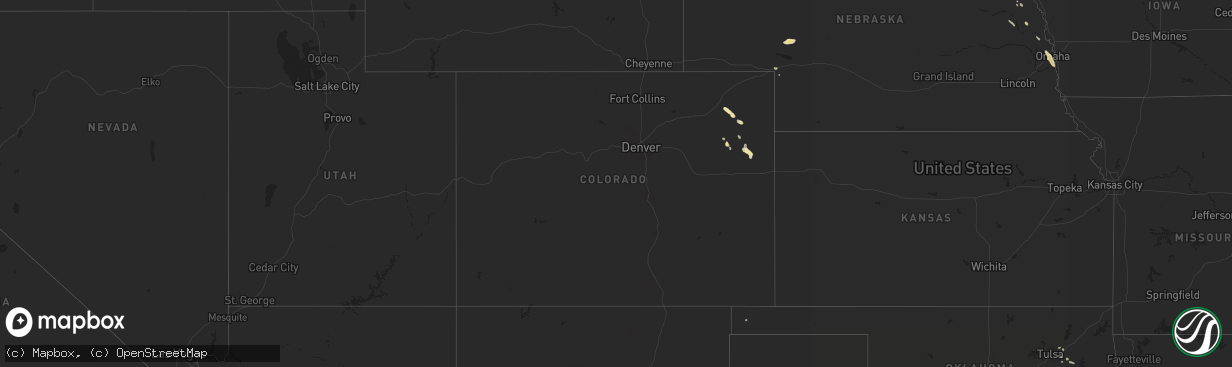 Hail map in Colorado on July 30, 2015