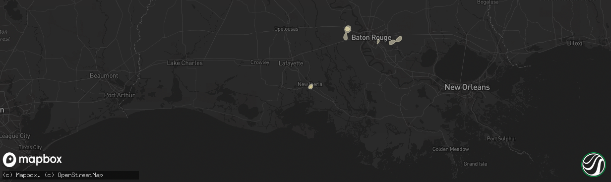 Hail map in New Iberia, LA on July 30, 2015