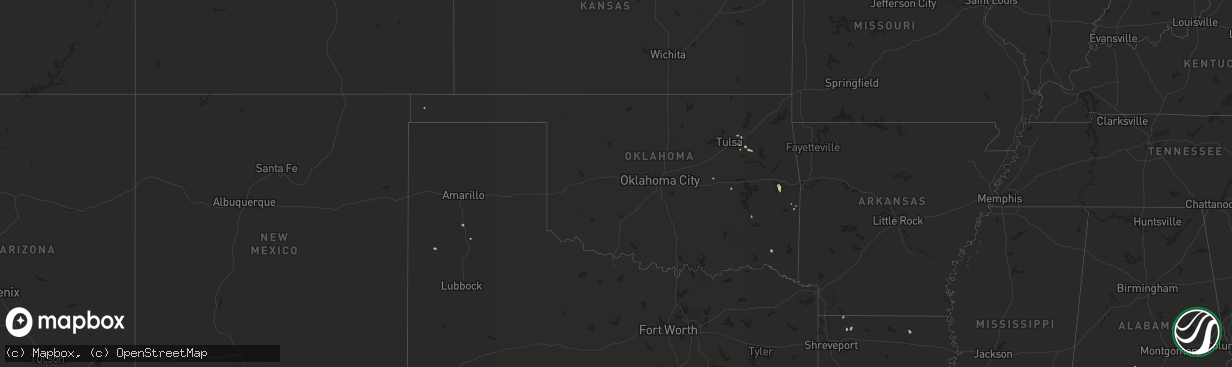 Hail map in Oklahoma on July 30, 2015