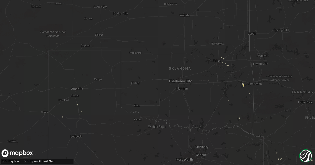 Hail map in Oklahoma on July 30, 2015